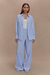 Hansen Oversized Shirt - Blue Pinstripe