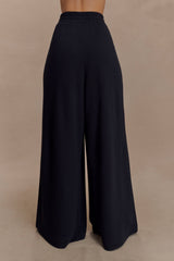 Aspen Gathered Wide Leg Jogger - Black