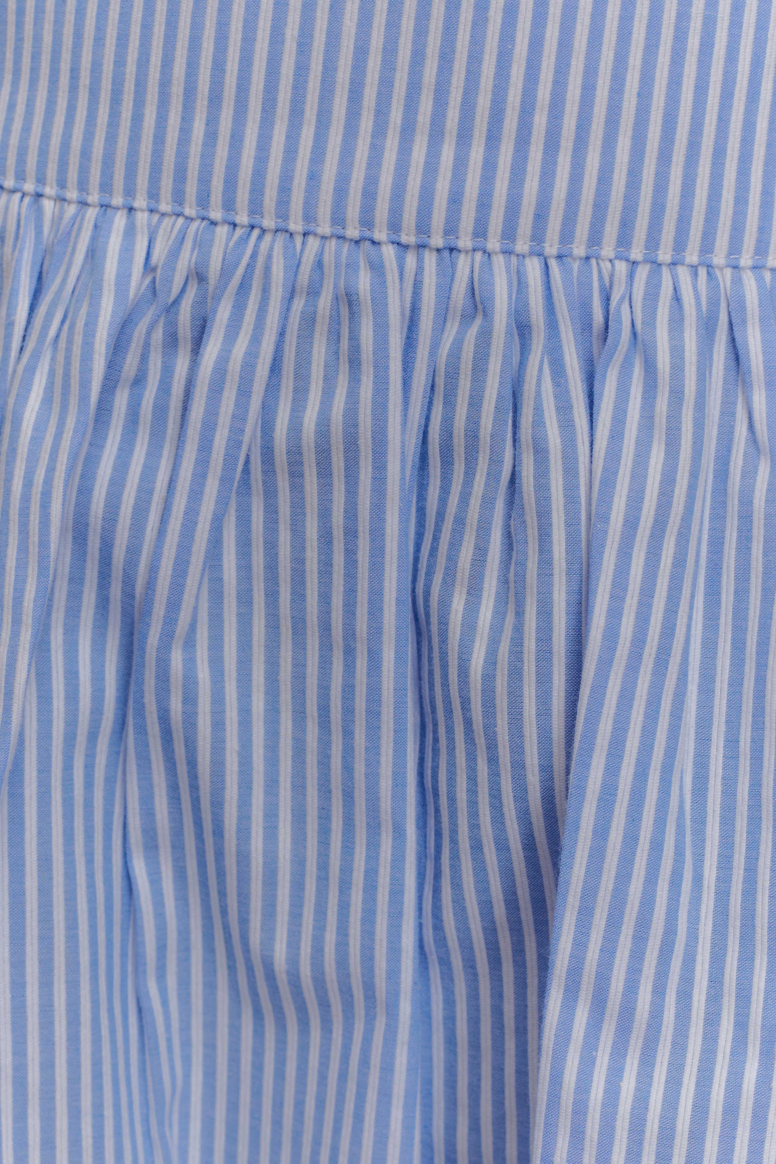 Gretel Hem Mini Skirt - Blue Pinstripe