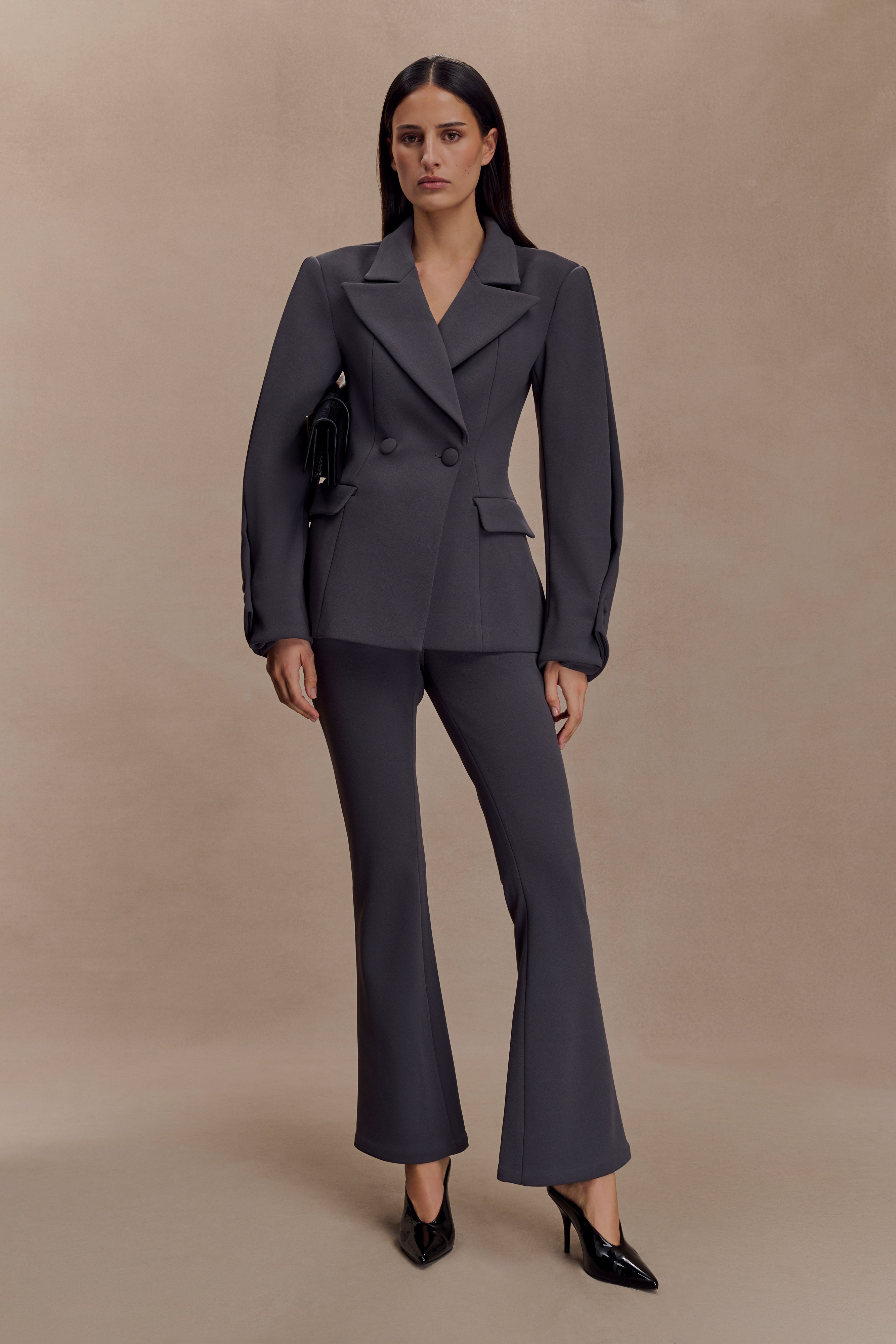 Wesley Structured Blazer - Charcoal Shadow