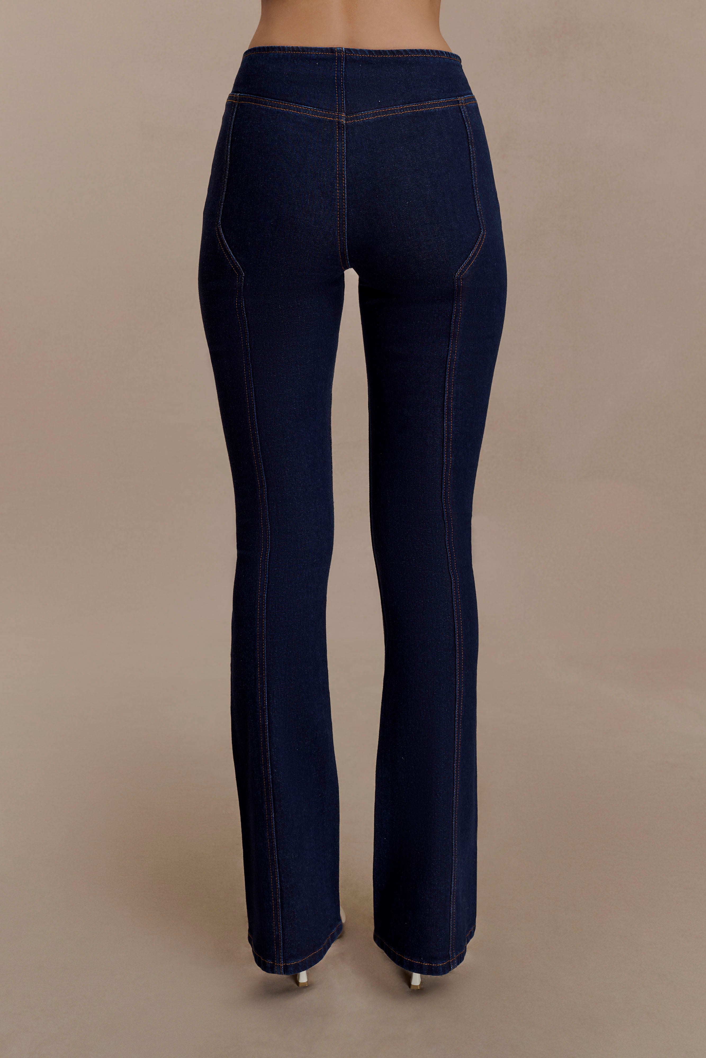 Clio Paneled Flare Jeans - Indigo Blue
