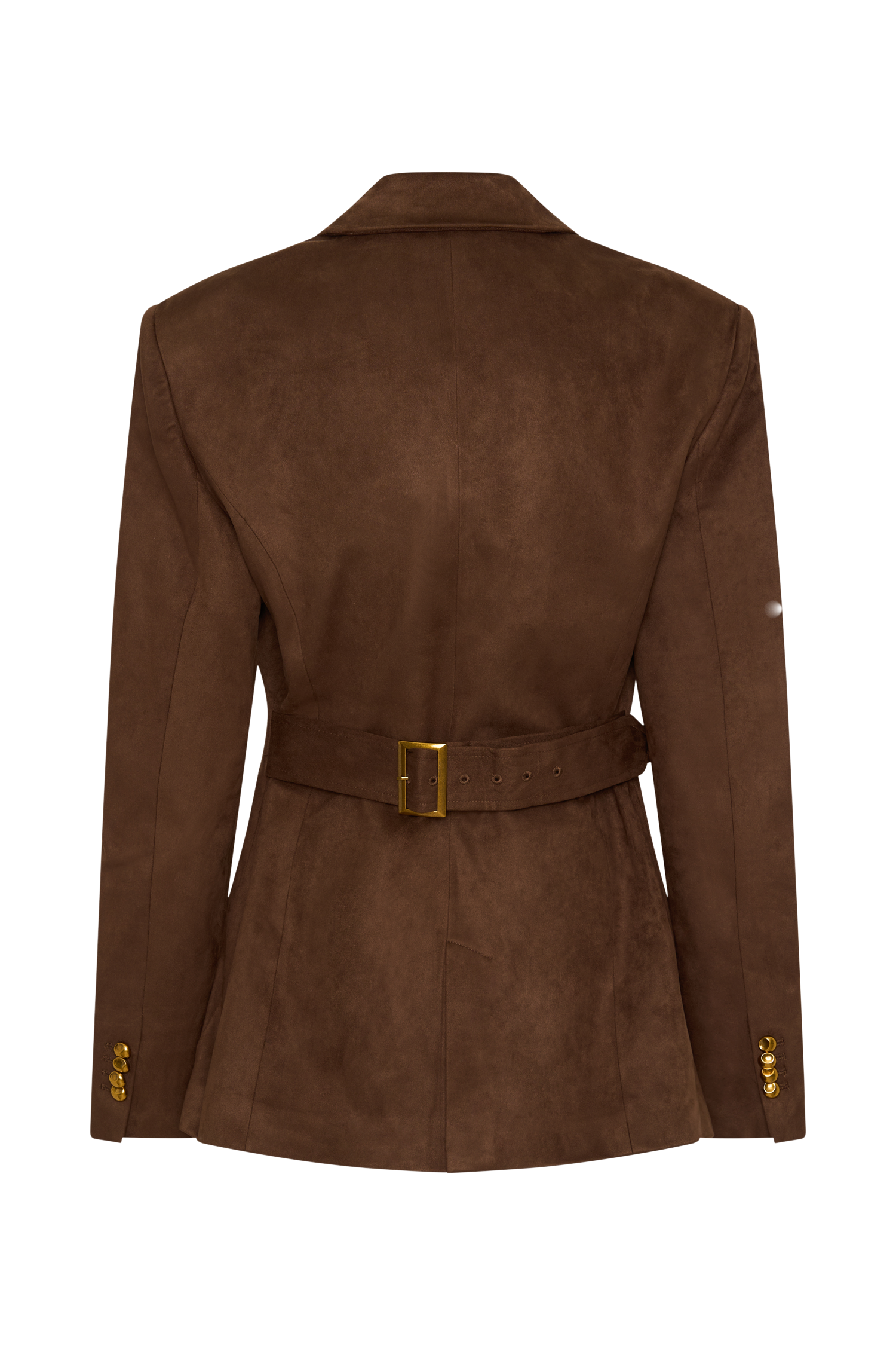 Sally Faux Suede Cinched Blazer - Milk Chocolate