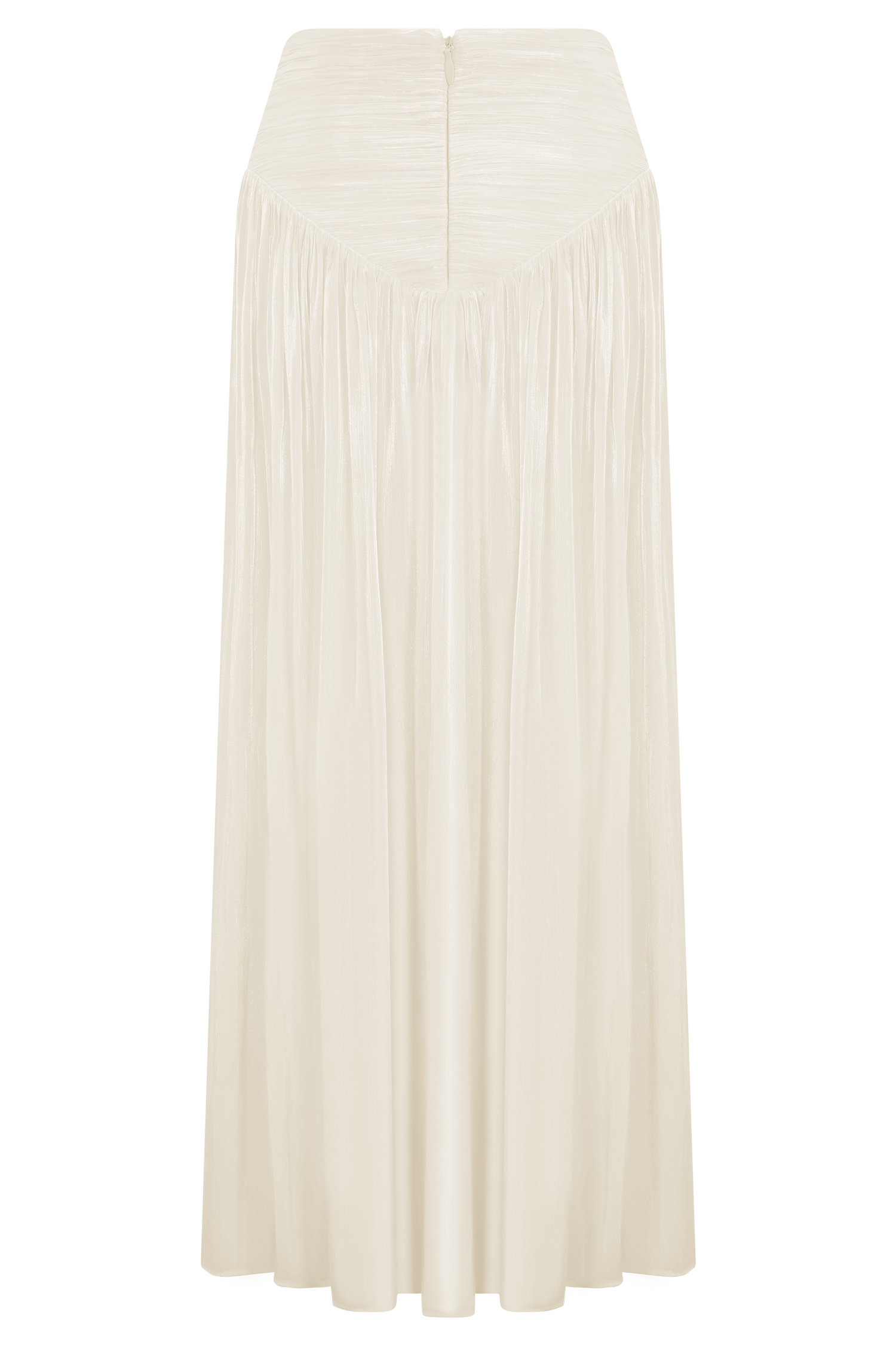 Makena Gathered Midi Skirt - Opal White