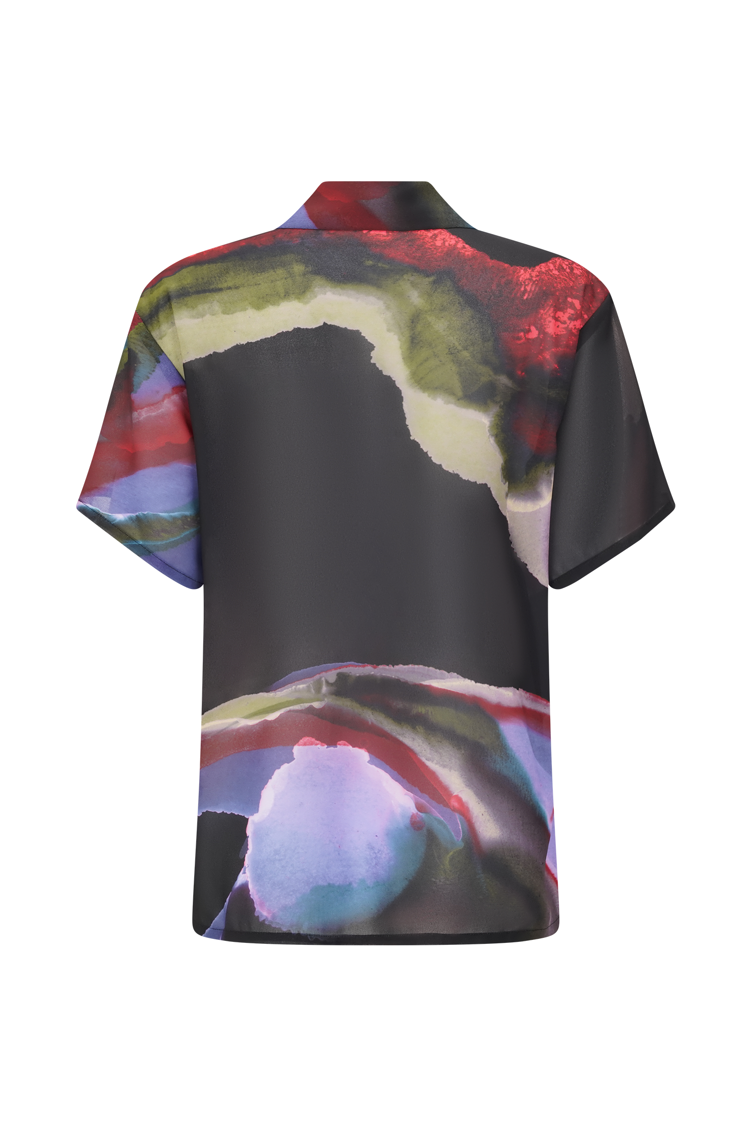 Rachel Chiffon Short Sleeve Shirt - Multi Fluid Reverie Print